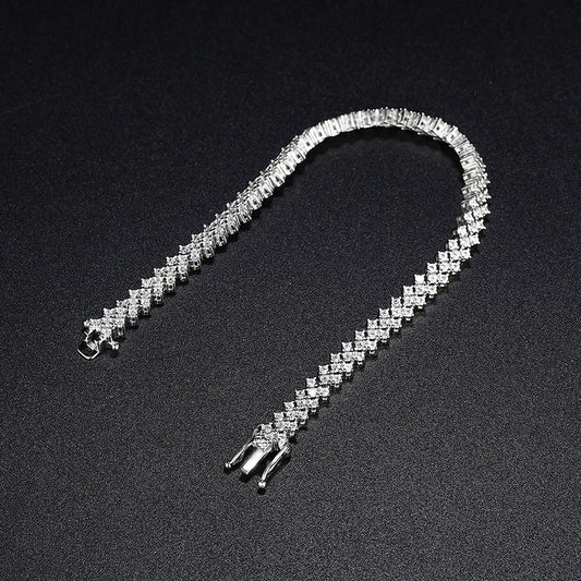 Fashion Moissanite Plaid Bracelet For Women