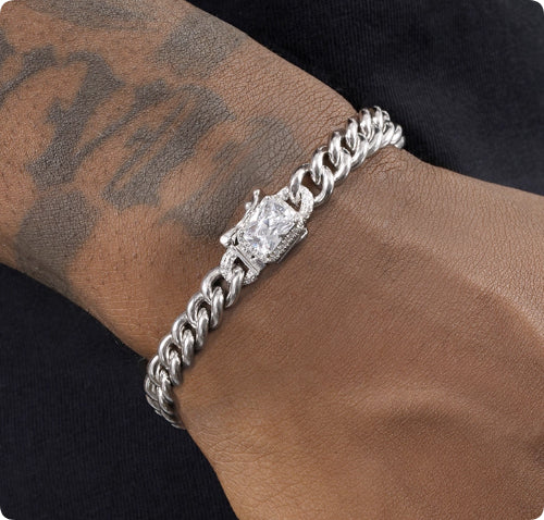 S925 Sterling Silver Cuban Bracelet Men And Women Hip Hop