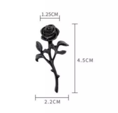 Punk-style Trendy All-match Minimalist Korean-style Black Rose Necklace Pendant