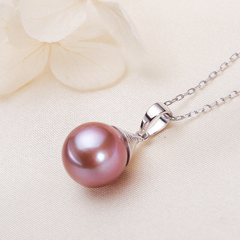 Single Silver Necklace Pearl Pendant