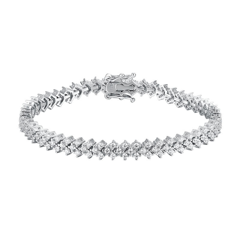 Fashion Moissanite Plaid Bracelet For Women