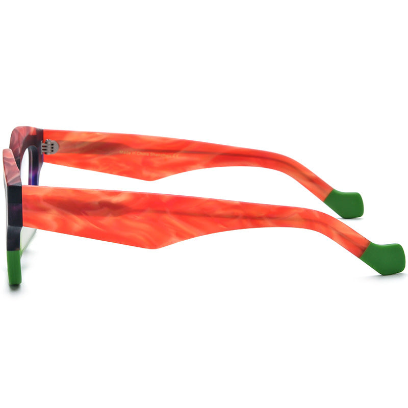 Spliced Cat Eye Board Thick Border Glasses