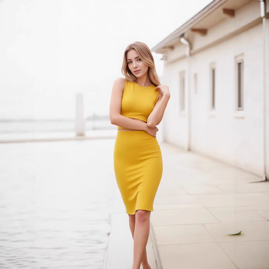 Womens Casual Sexy Tight-fitting Bandage Knee-length Sheath Dress