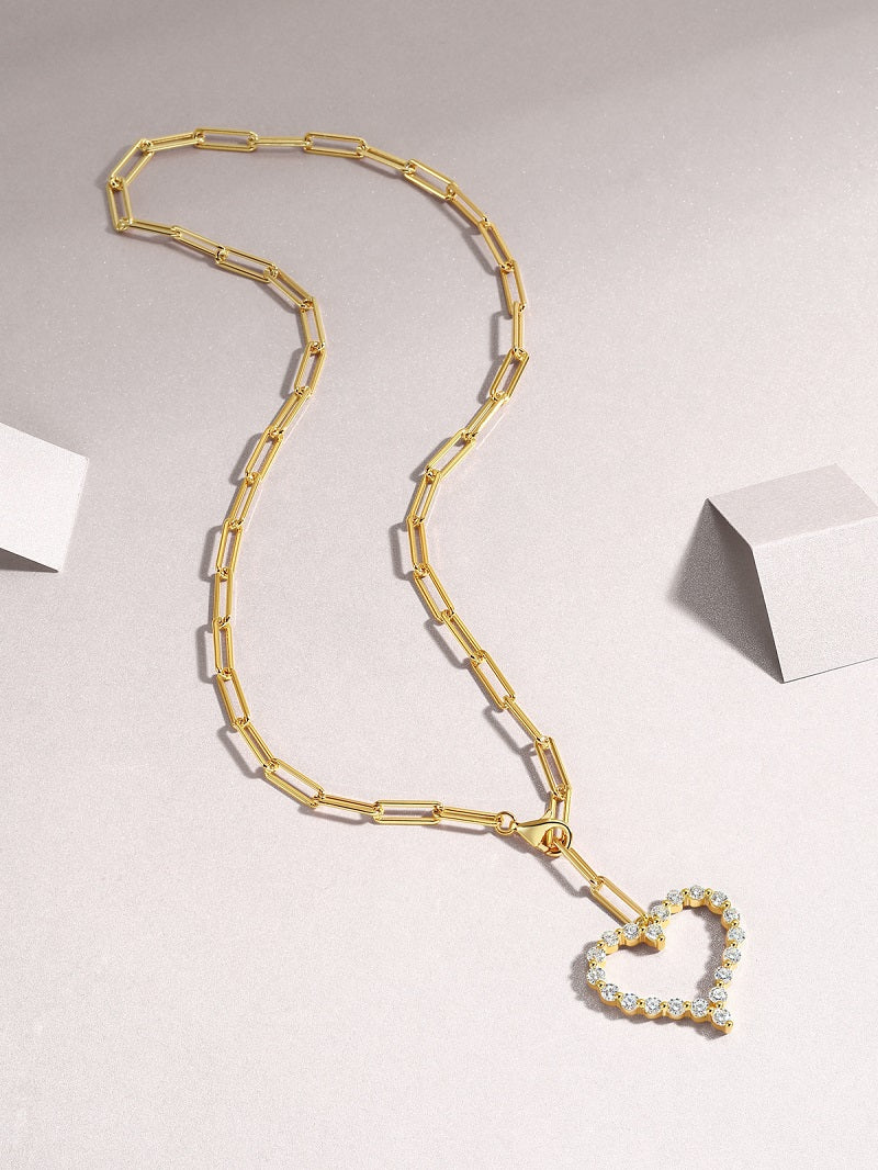 1Heart Wish - Fashionable Diamond Jewelry, Silver Jewelry, 13g Pure Silver Jewelry, Set With Small Moissanite S925 Sterling Silver And Gold-plated Prohibit Tk Sales