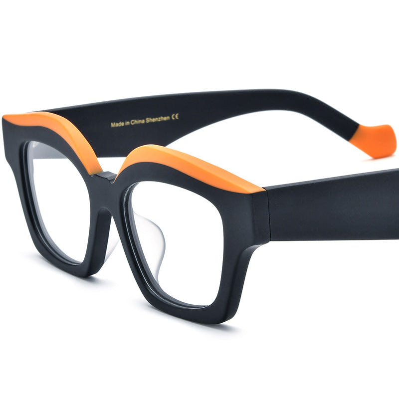 Spliced Cat Eye Board Thick Border Glasses