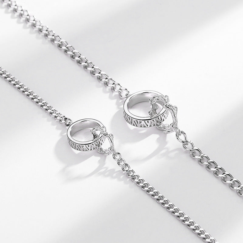 A Couples Bracelet Featuring There Are Trees On The Mountain And Branches On The Trees