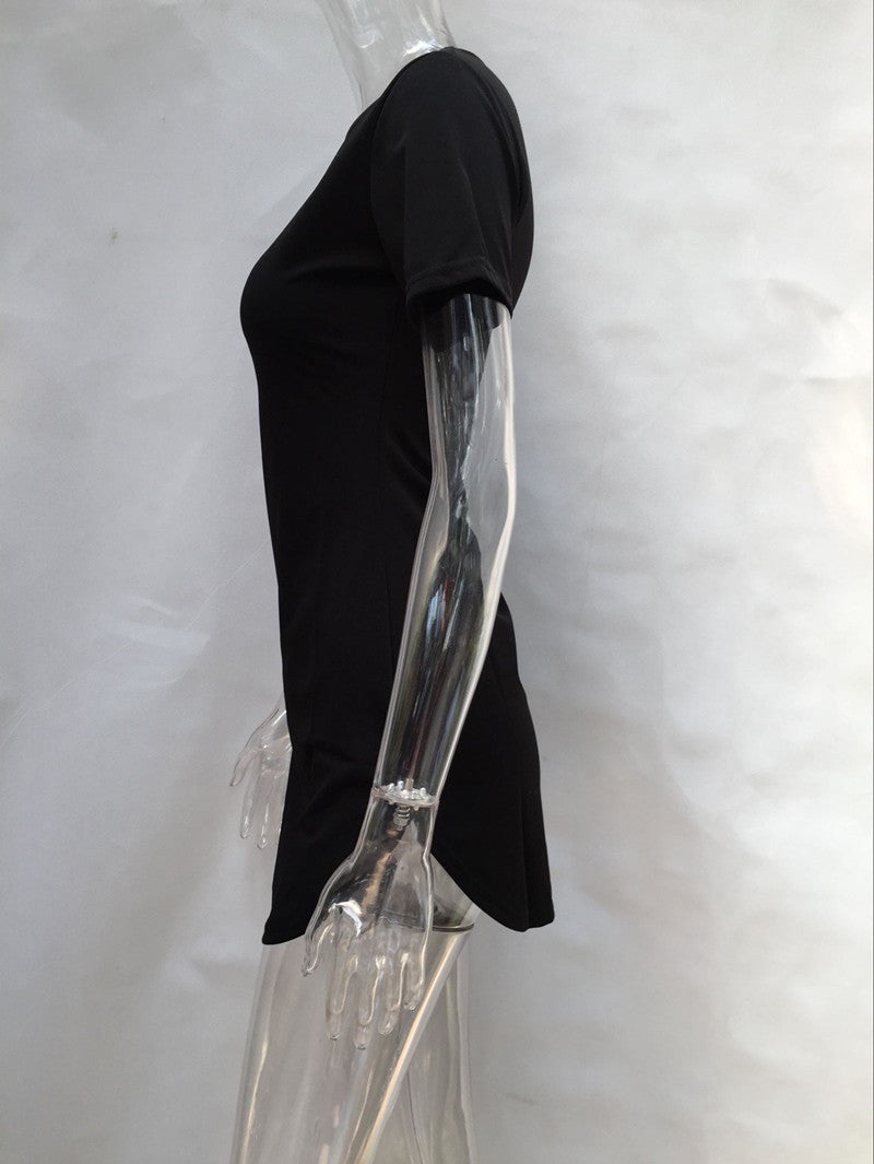 High Waist Solid Color Bag Hip Dress Women