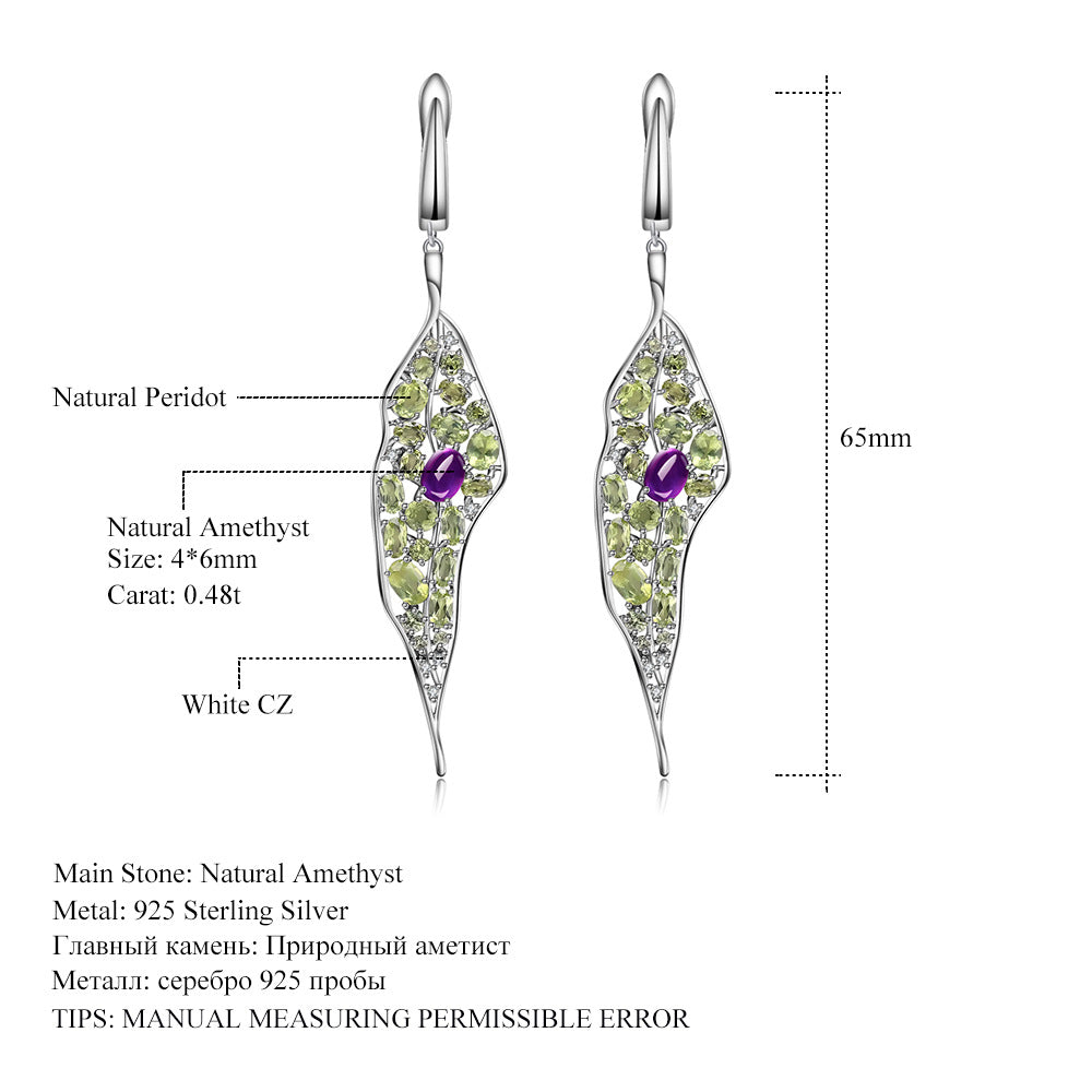 Women's Personalized Jewelry Amethyst Olivine Earrings