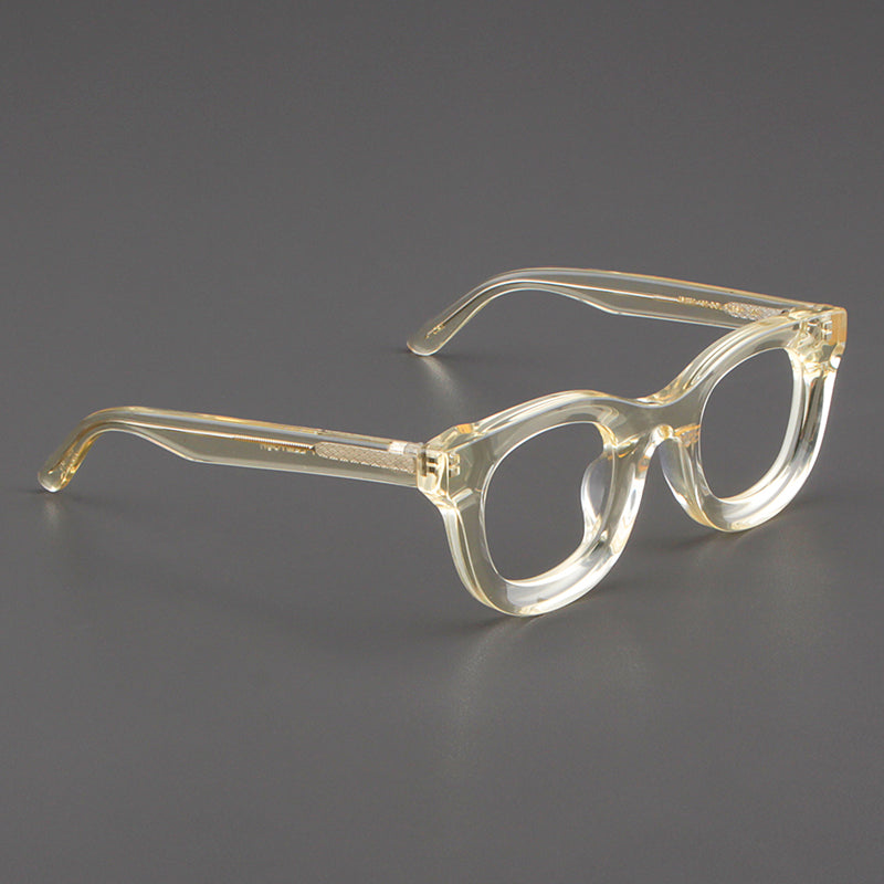 Retro Wide Edged Frosted Square Matte Black Thick Framed Glasses