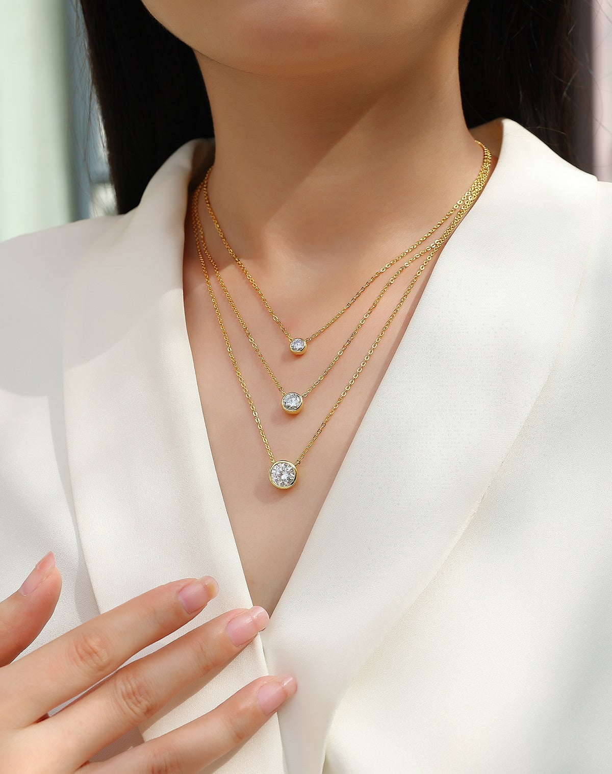 2-carat Luxury Fashion Minimalist Trend Jewelry Silver Pendant Necklace With Top-quality Moissanite, S925 Silver Electroplated With Gold