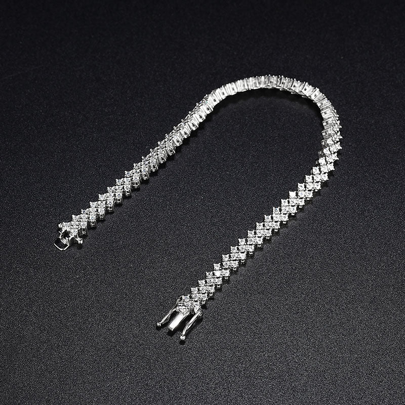 Fashion Moissanite Plaid Bracelet For Women