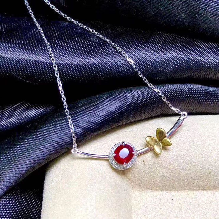 Natural Pigeons-blood Ruby Set 925 Silver Inlaid Rings Ear Studs Pendant Diamond Ring