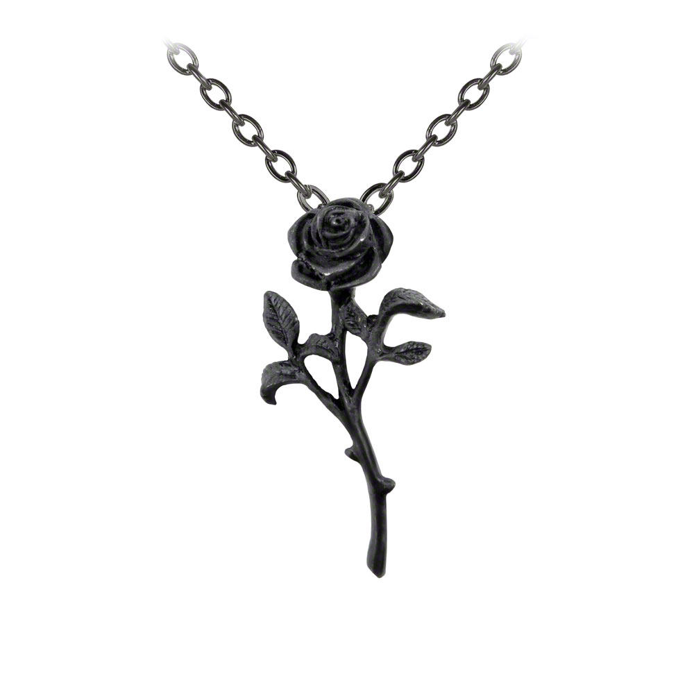 Punk-style Trendy All-match Minimalist Korean-style Black Rose Necklace Pendant