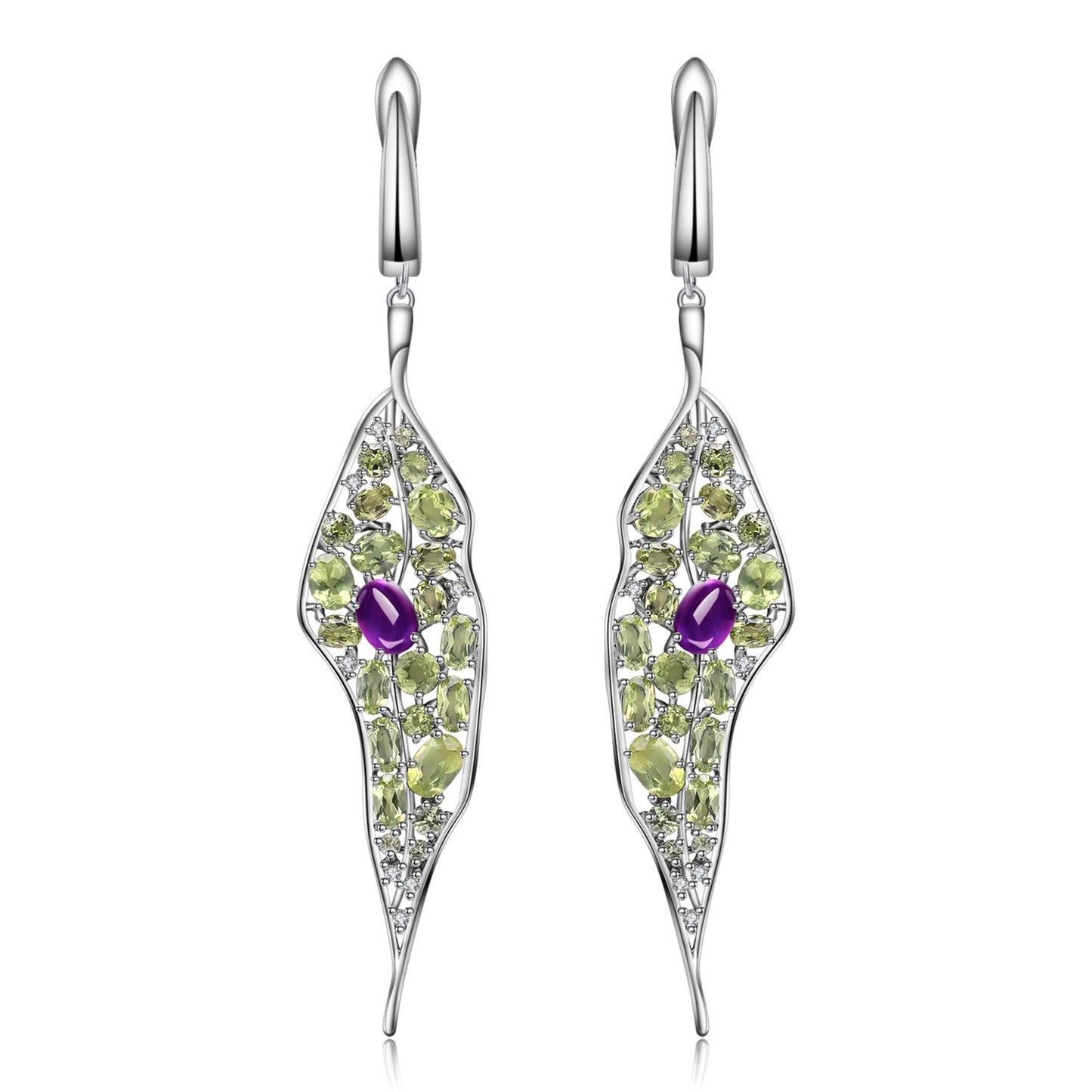 Women's Personalized Jewelry Amethyst Olivine Earrings