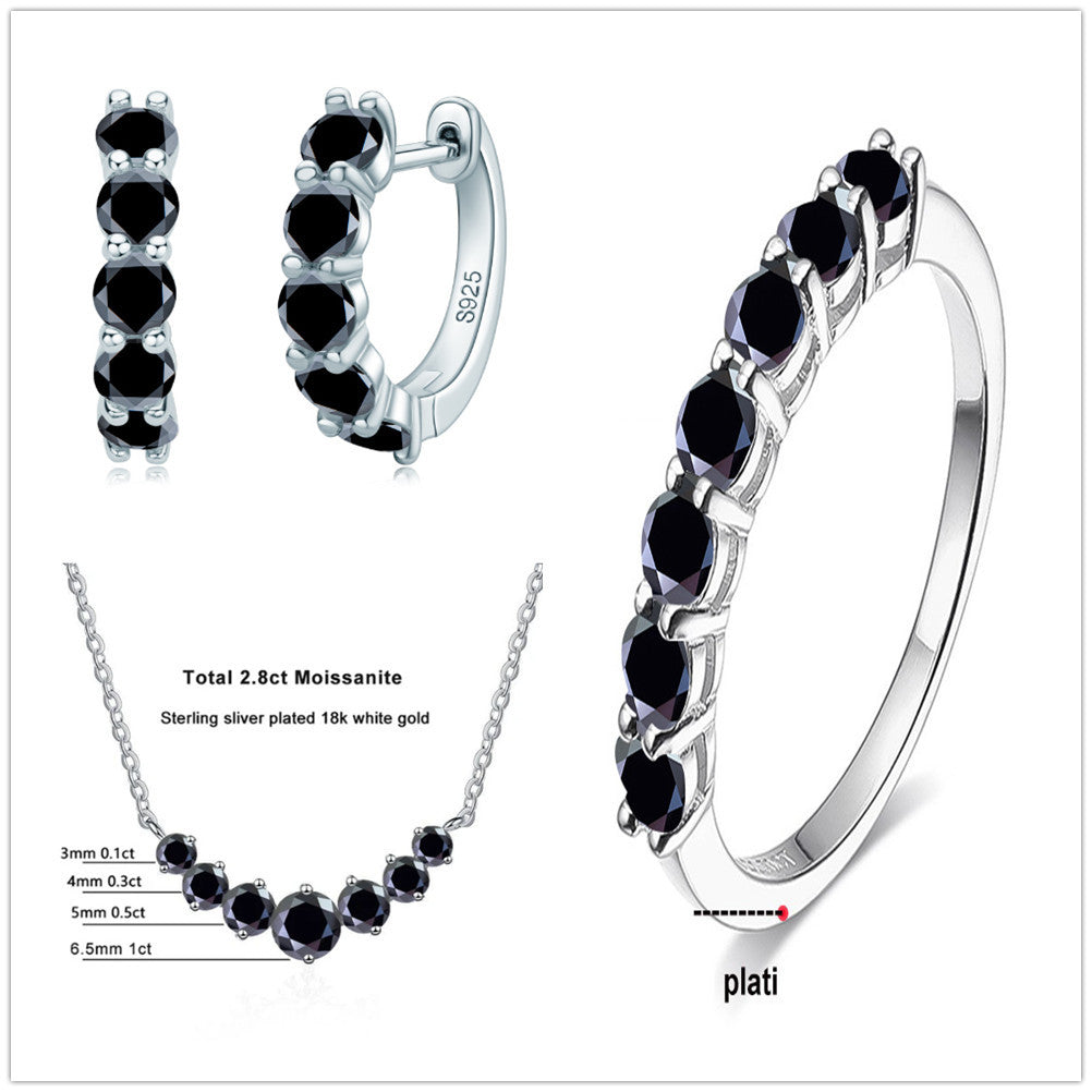 4.5 Karat Moissanite Suit Sterling Silver Jewelry Suit