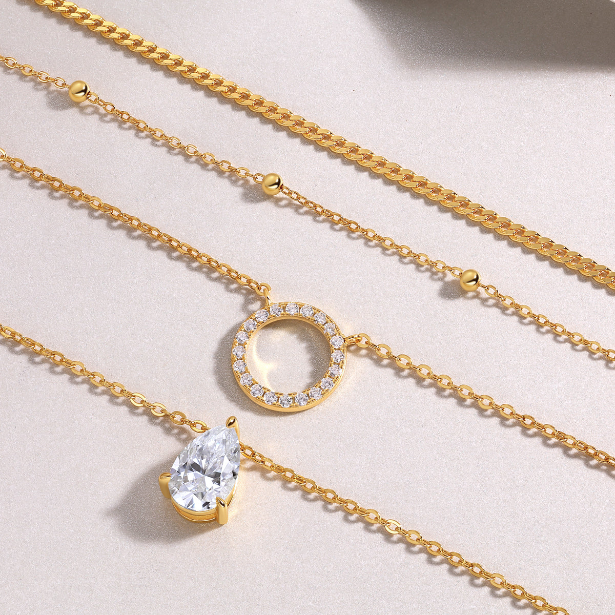 Pear-shaped Inlay Of Top-quality Moissanite, Luxurious And Fashionable, Minimalist Trend Jewelry, Silver Pendant Necklace, Collar Chain, S925 Silver Electroplated With Gold