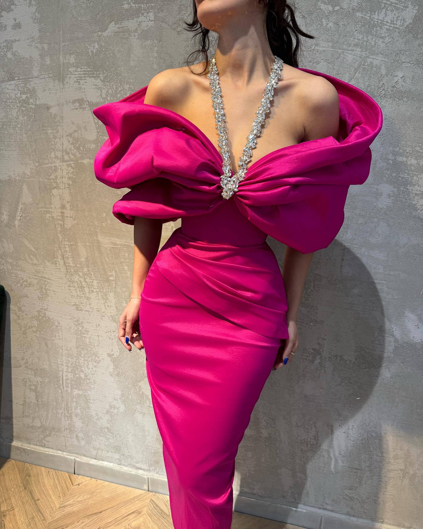 Sexy Bandage-Style Patchwork Beaded And Rhinestone-Embellished Dress For Women