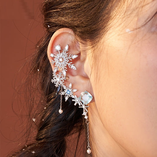 925 Sterling Silver One-piece Tassel Earrings For Women