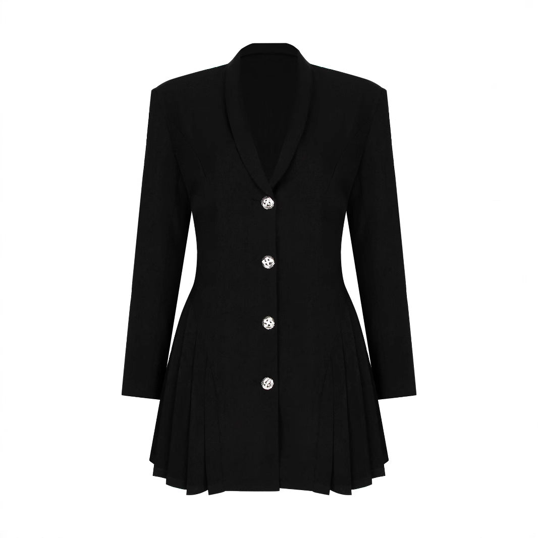 V-neck Long-sleeve Suit Dress For Women