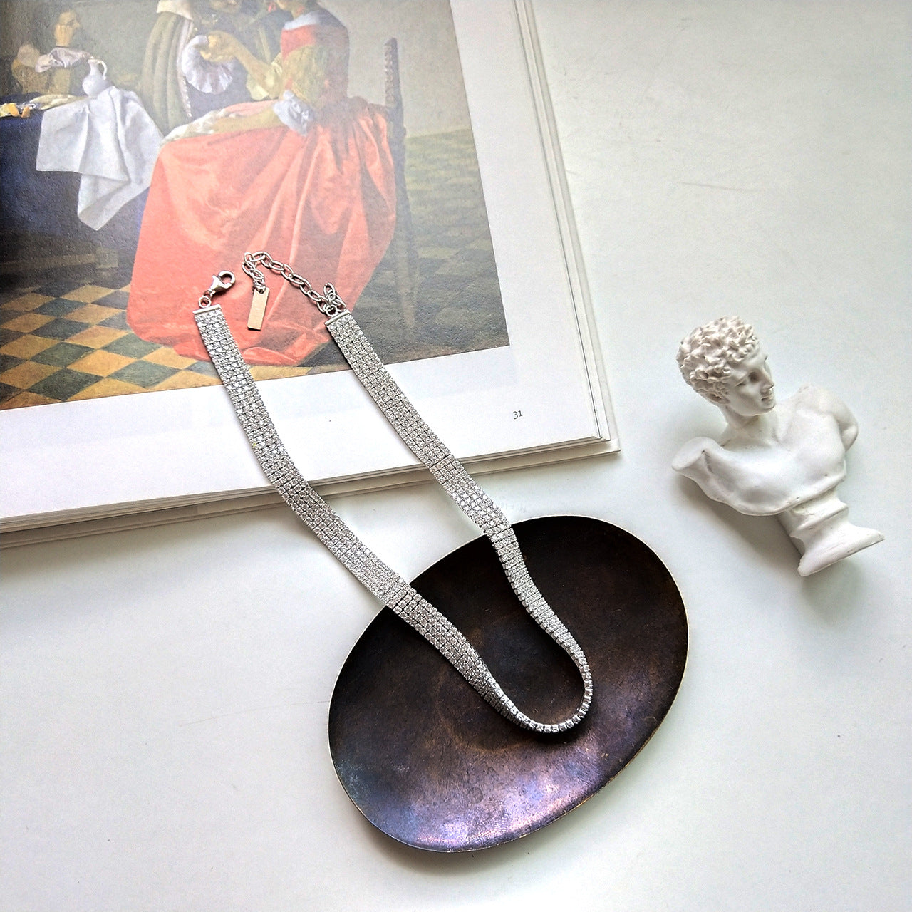 Four - tier zircon necklace