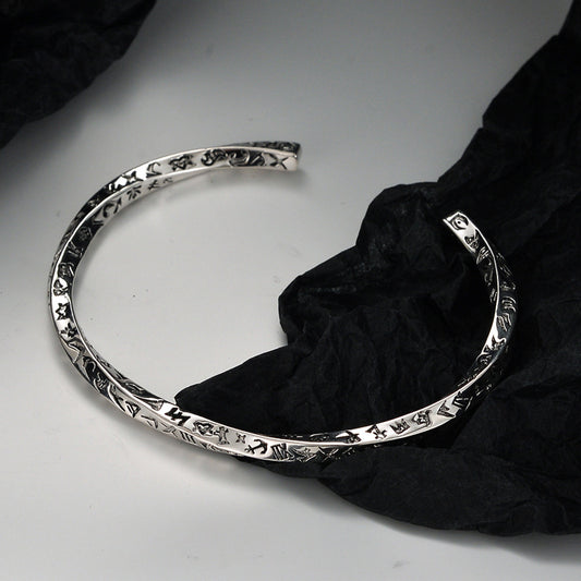S925 Sterling Silver Mobius Bracelet For Women