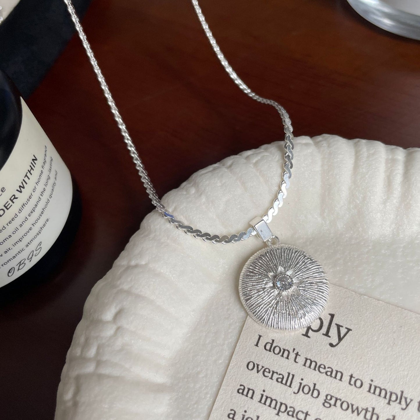 S925 Sterling Silver Zircon Necklace