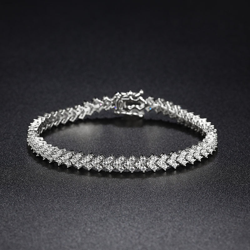 Fashion Moissanite Plaid Bracelet For Women