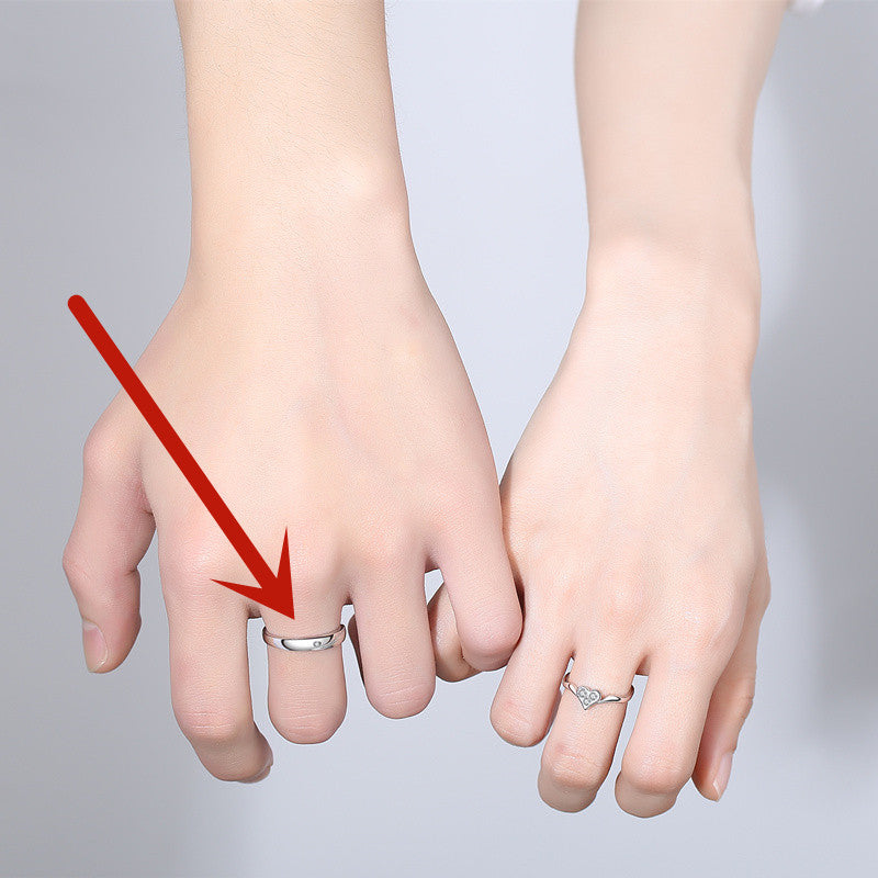 Couple Rings A Pair Of Sterling Silver Male And Female Models