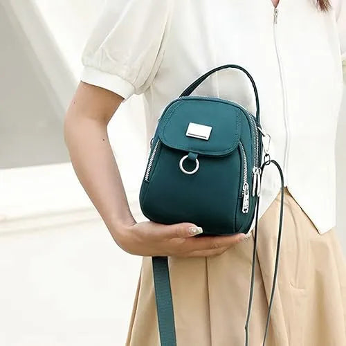 Women Crossbody Bag Nylon Messenger Bags Simple Purse For Work, Multi-pocket Storage Shoulder Handbag