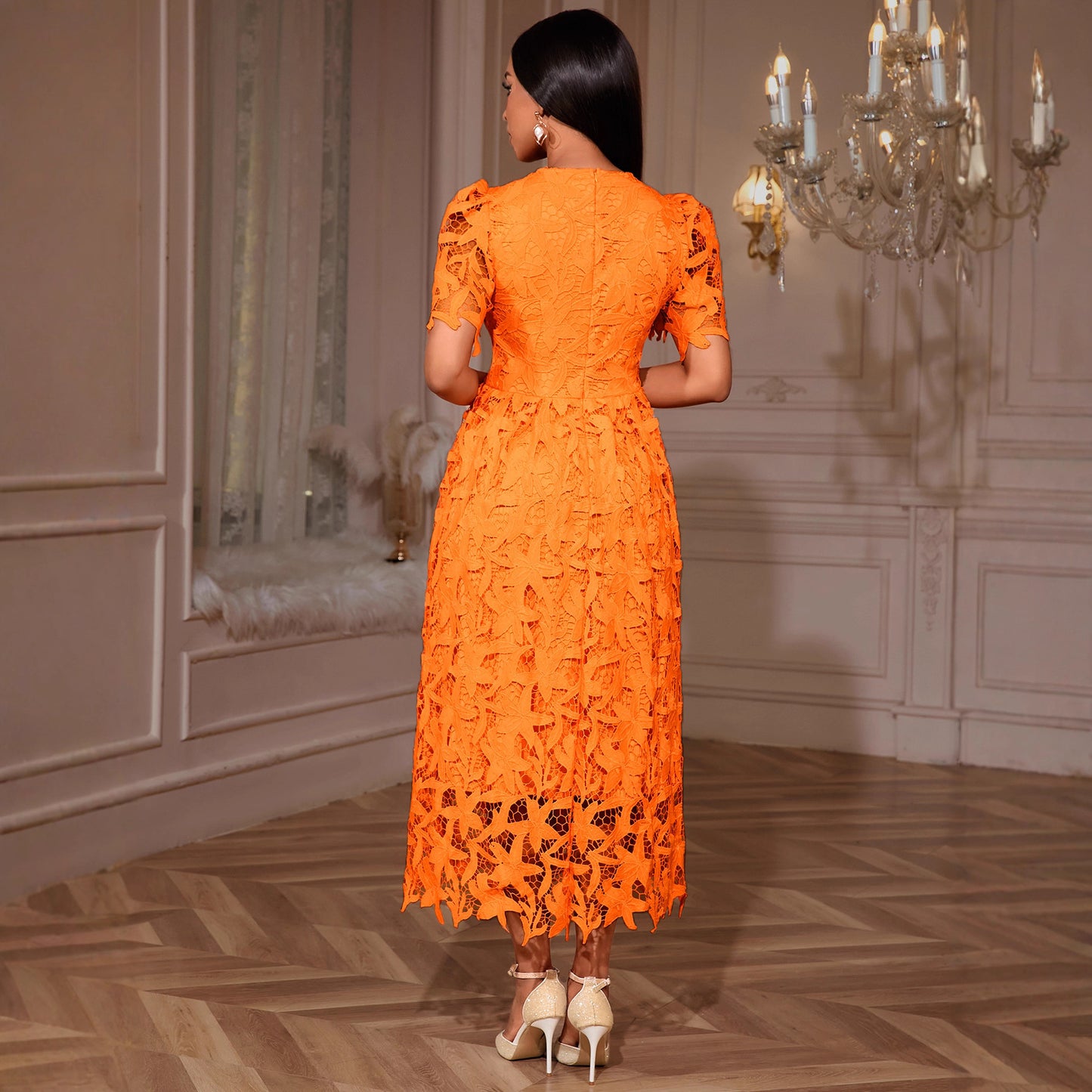 High-end Style Crew-neck Dress