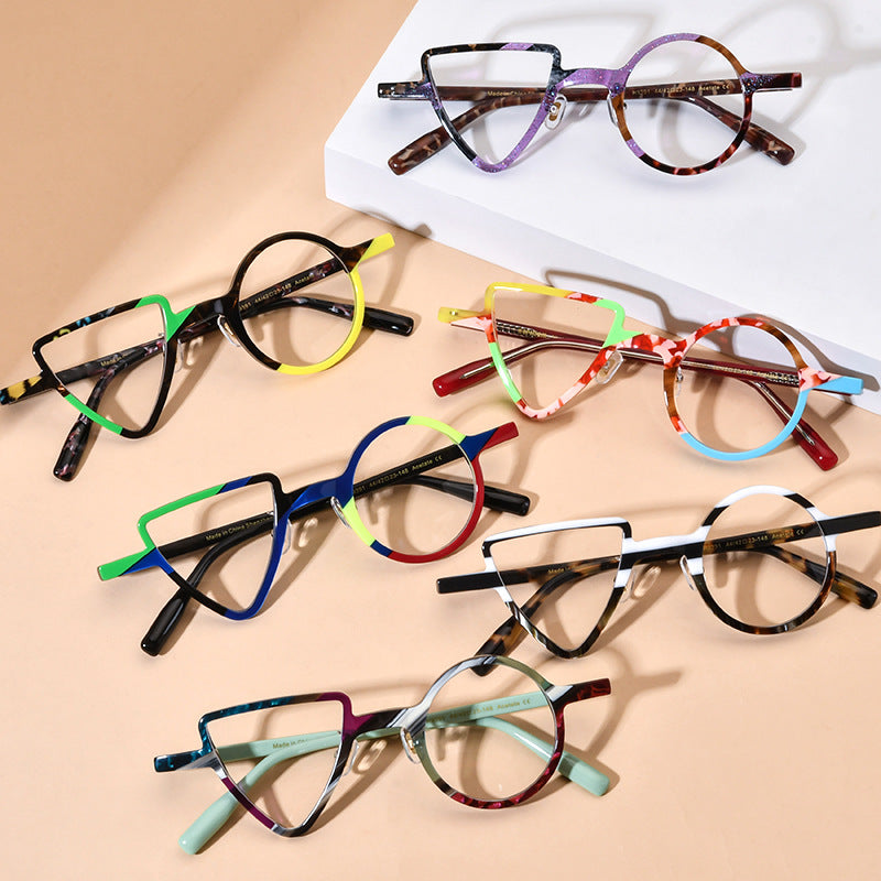 New Round Triangle Glasses Frame For Men And Women