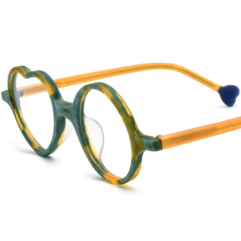 Women's Fashion Multi-color Heart-shaped Frosted Sheet Glasses