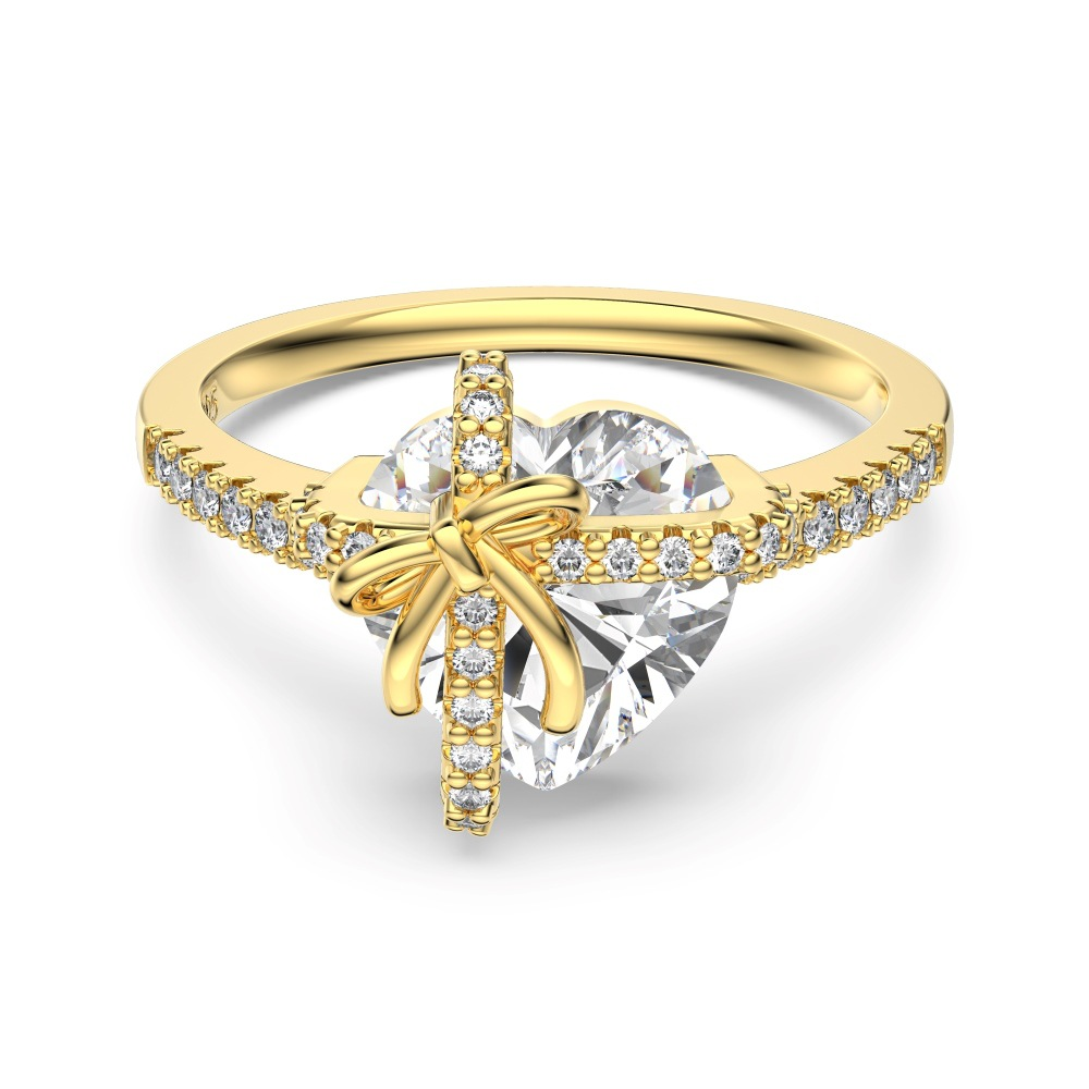 Sterling Silver Heart-Shaped Ring Necklace For Women