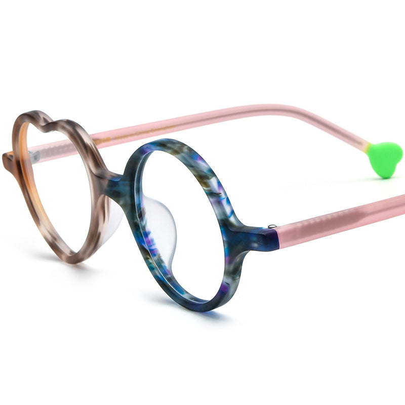 Women's Fashion Multi-color Heart-shaped Frosted Sheet Glasses