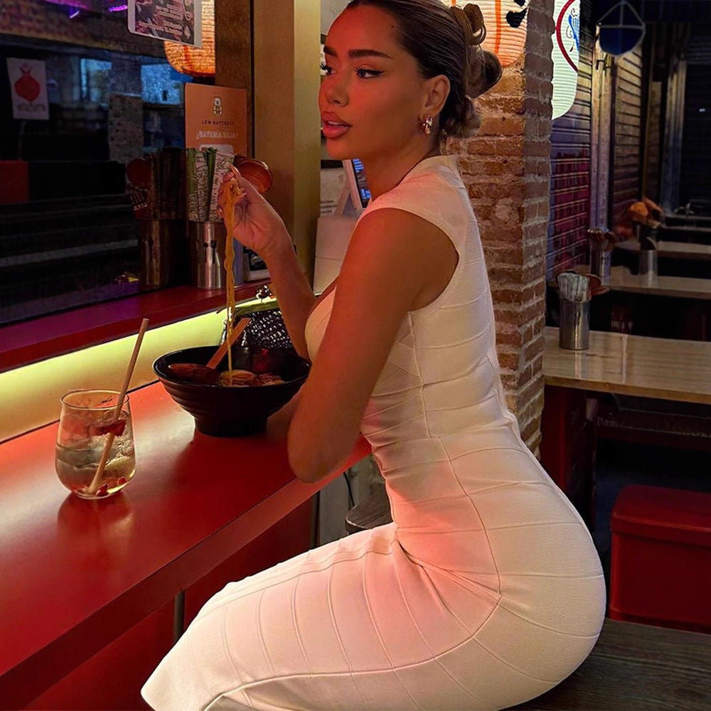 Cutout Deep-V Design Camisole Dress