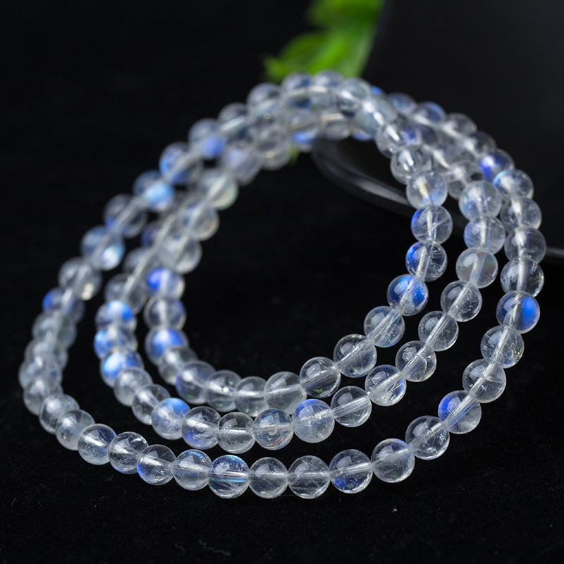 Blue Moonstone Near Body Three Rings Bracelet