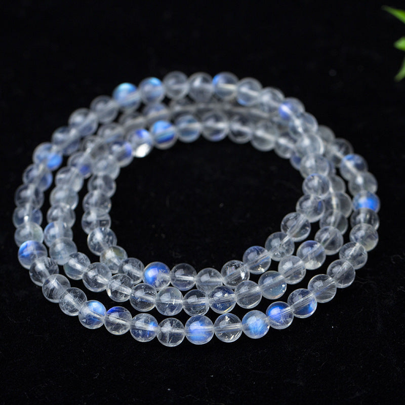 Blue Moonstone Near Body Three Rings Bracelet