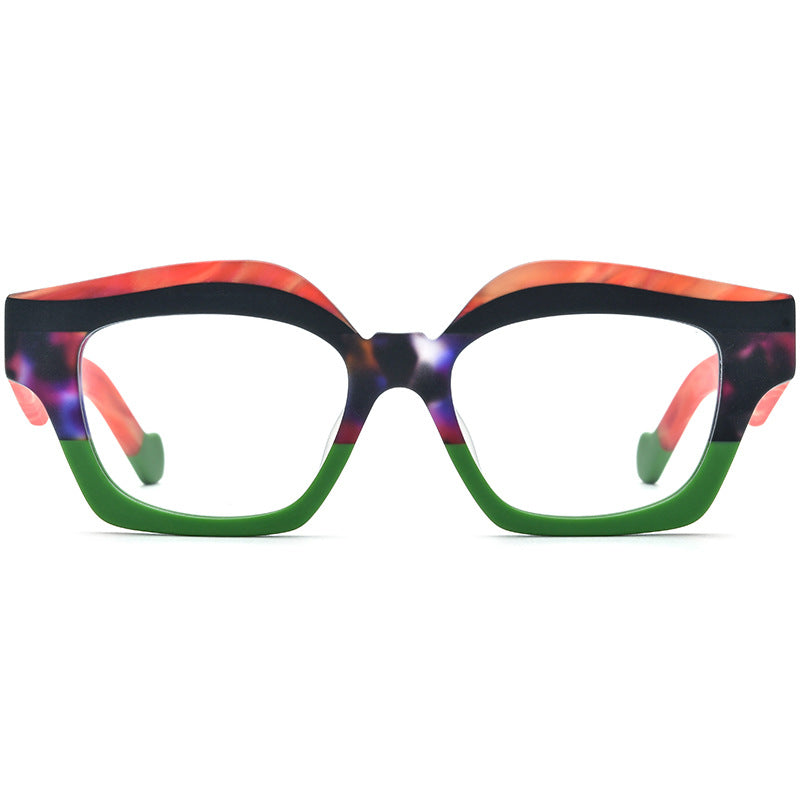 Spliced Cat Eye Board Thick Border Glasses