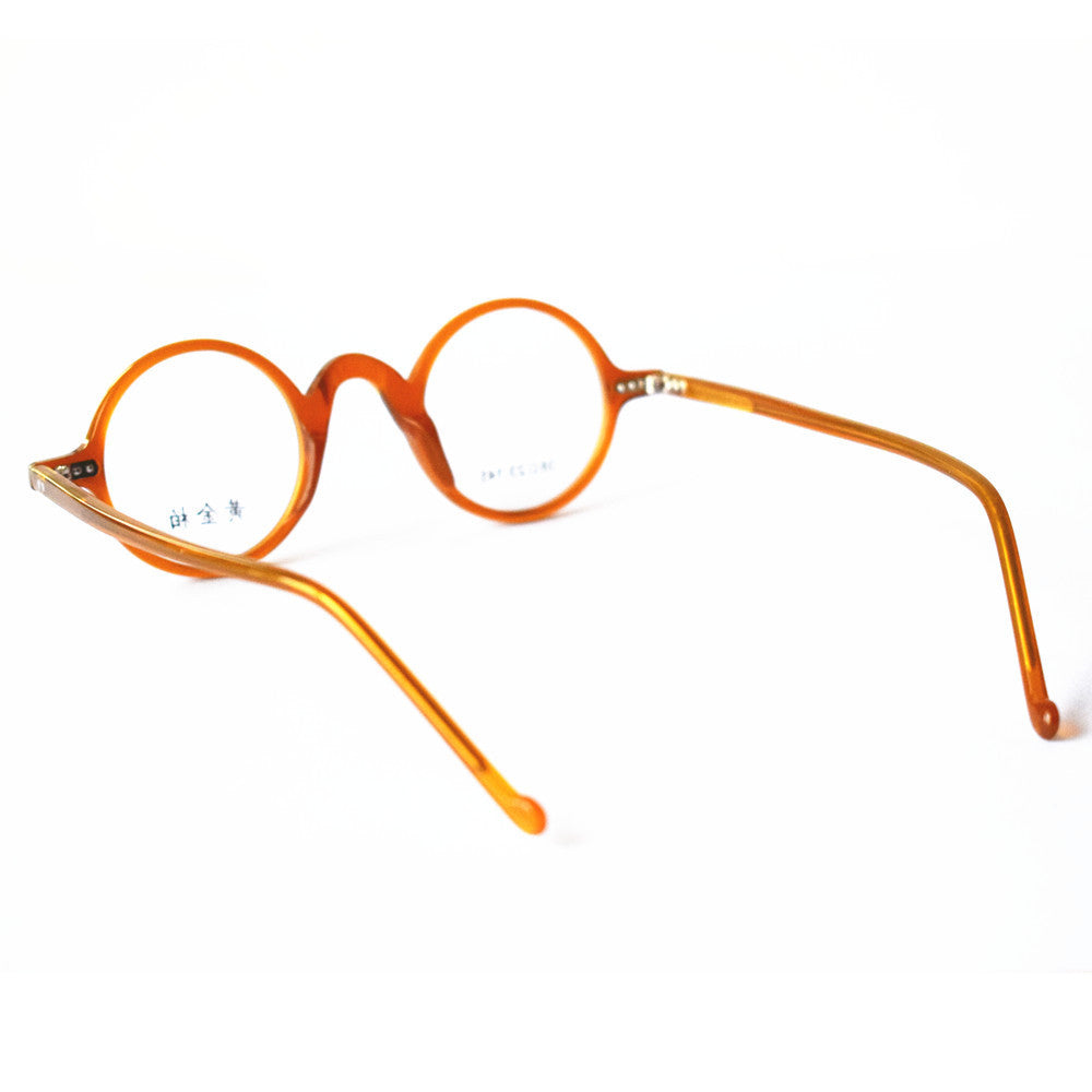 Small Round Orange Vintage Glasses Rim