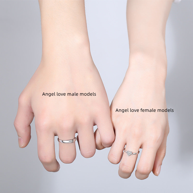 Couple Rings A Pair Of Sterling Silver Male And Female Models