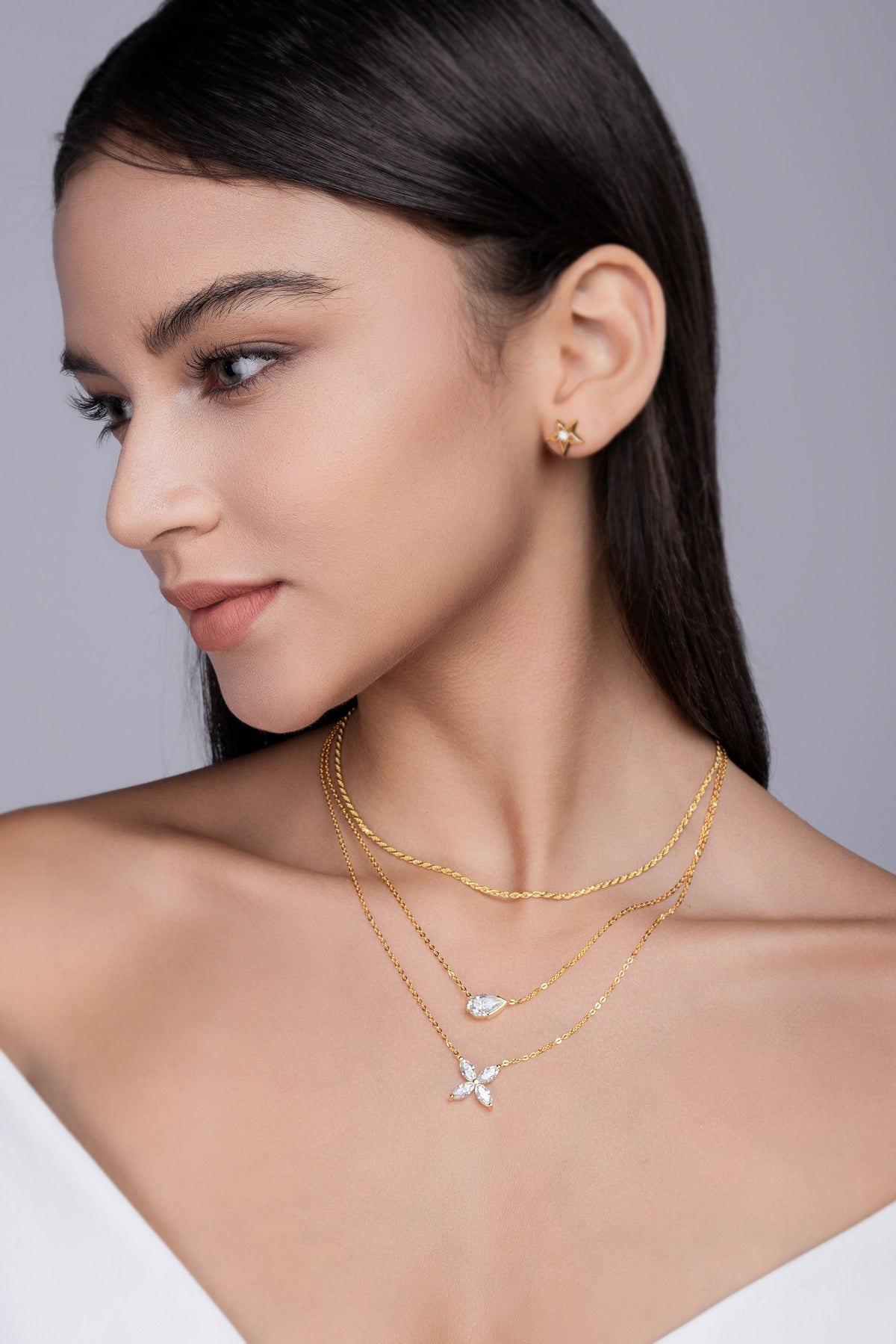 Pear-shaped Inlay Of Top-quality Moissanite, Luxurious And Fashionable, Minimalist Trend Jewelry, Silver Pendant Necklace, Collar Chain, S925 Silver Electroplated With Gold