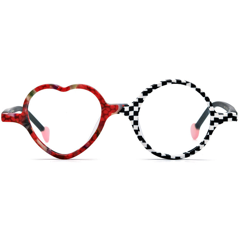Women's Fashion Multi-color Heart-shaped Frosted Sheet Glasses
