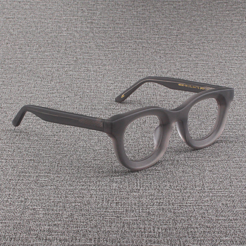 Retro Wide Edged Frosted Square Matte Black Thick Framed Glasses