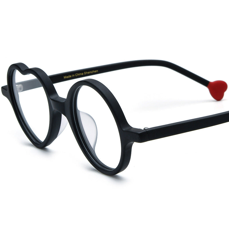 Women's Fashion Multi-color Heart-shaped Frosted Sheet Glasses