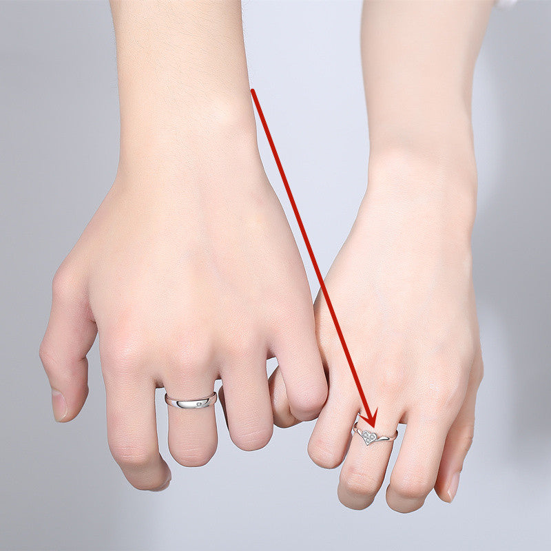 Couple Rings A Pair Of Sterling Silver Male And Female Models