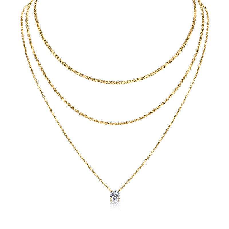 1-carat Luxury Fashion Minimalist Trend Jewelry Silver Pendant Necklace With Top-quality Moissanite, S925 Silver Electroplated With Gold