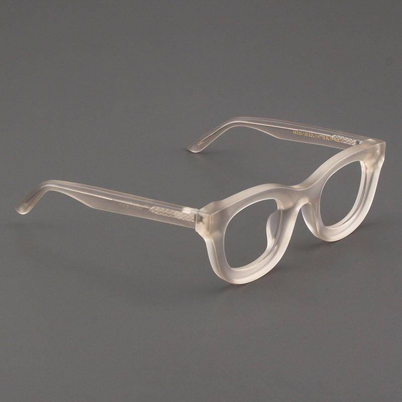 Retro Wide Edged Frosted Square Matte Black Thick Framed Glasses