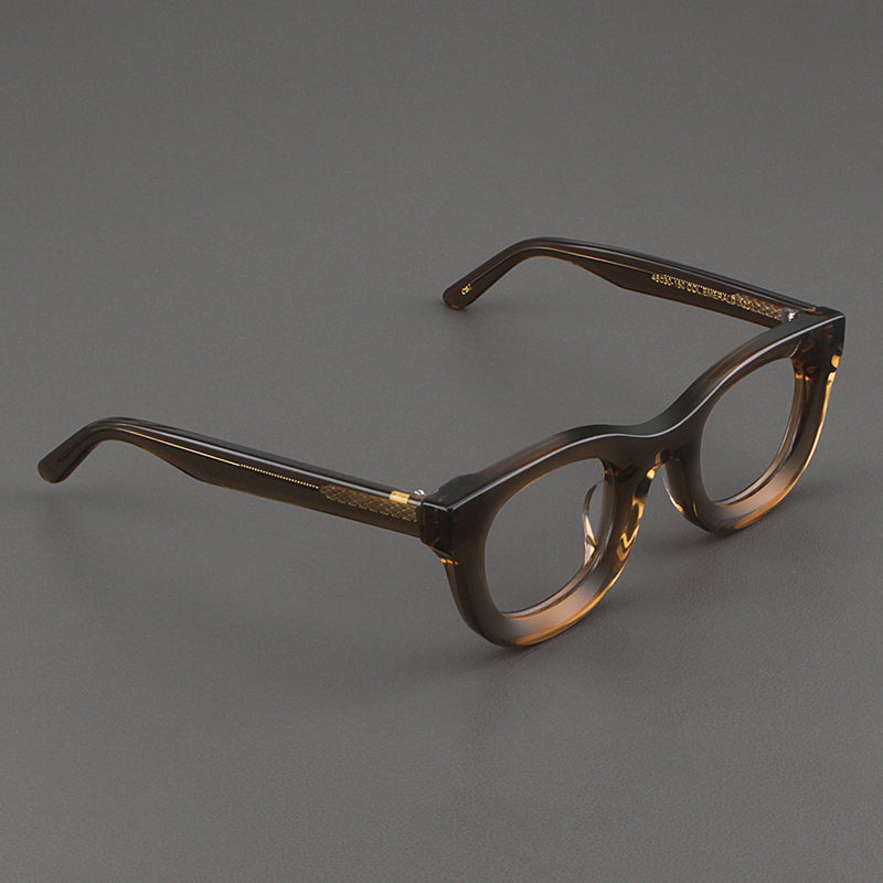 Retro Wide Edged Frosted Square Matte Black Thick Framed Glasses